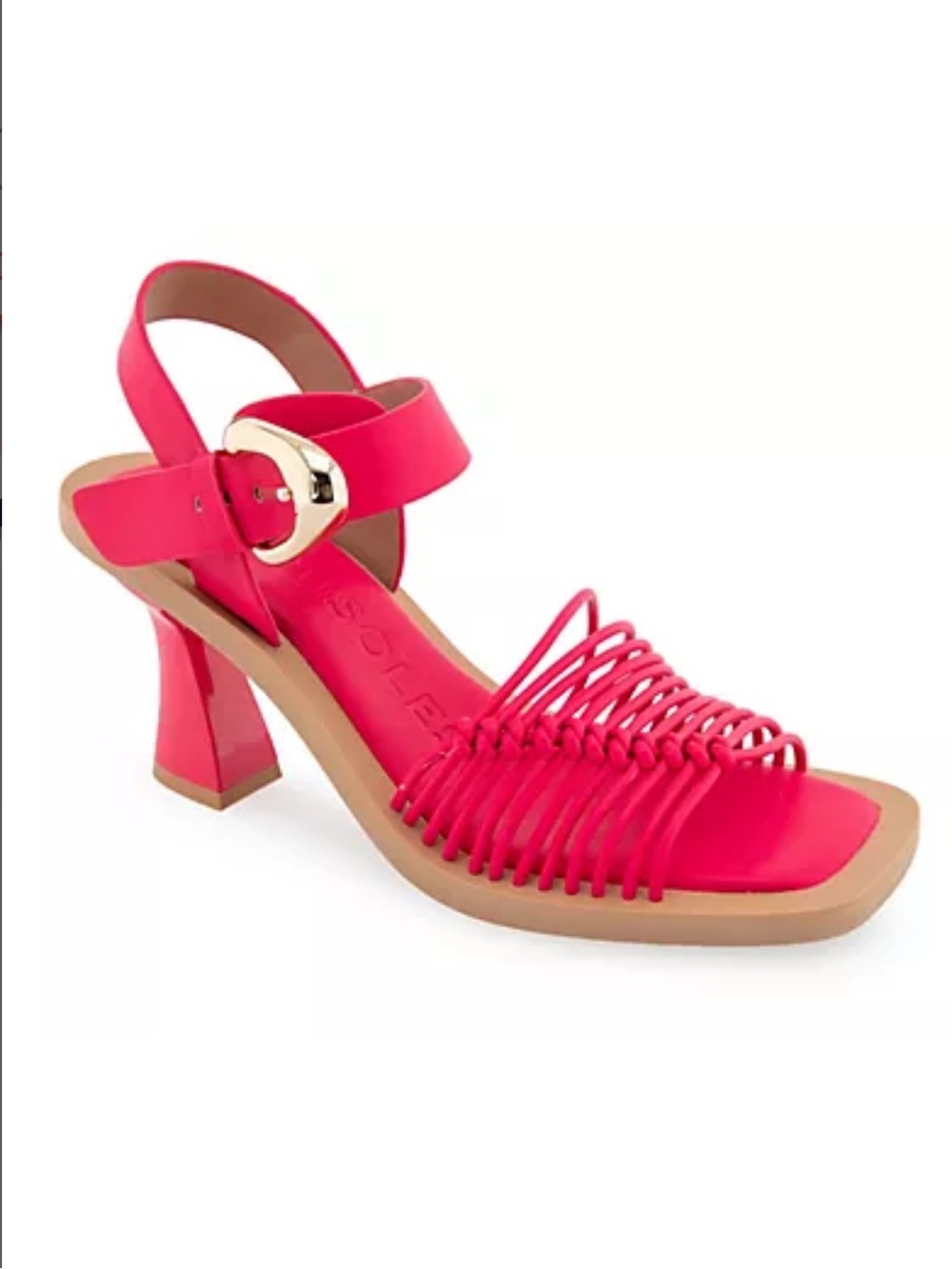 AEROSOLES Hot Pink Strappy Block Heel Sandal - Picture 4 of 6